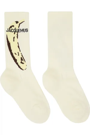 Jacquemus Chaussettes blanc cassé à logo