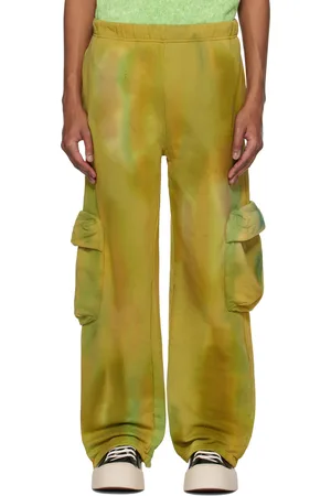 Collina Strada Pantalon de survêtement cargo jaune en molleton fin de série de coton