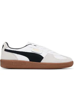 PUMA Baskets Palermo blanc et gris en cuir