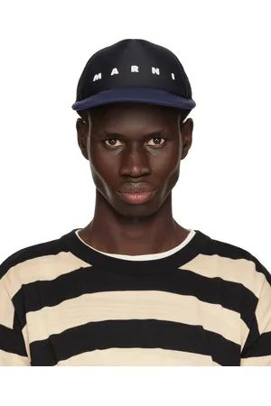 Marni Casquette noir et bleu marine à logo