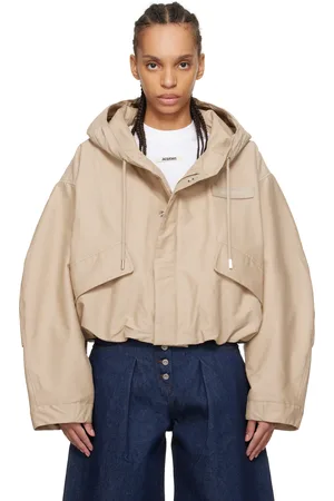 Jacquemus Blouson de style parka Caraco beige à ourlet écourté