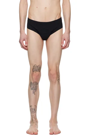 Rick Owens Slip de bain noir à coutures en pentagramme - Hollywood