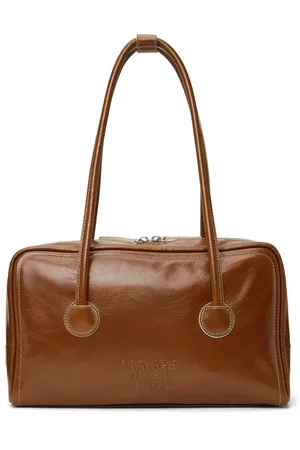 MARGE SHERWOOD Sac Boston brun en cuir souple