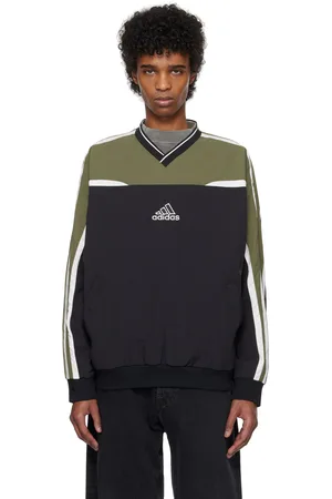 adidas Pull molletonné noir et kaki à panneaux