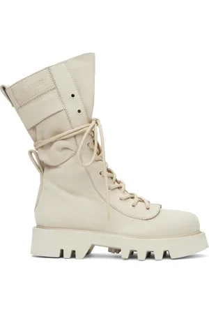 J.W.Anderson Bottes militaires blanc cassé en cuir