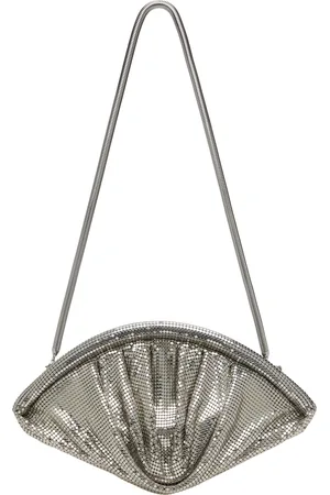 Paco rabanne Pochette de soirée argentée à paillettes