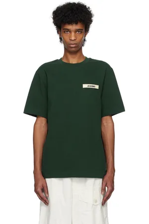 Jacquemus T-shirt vert à écusson en gros-grain