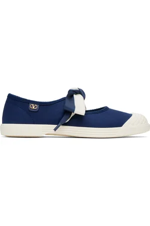VALENTINO GARAVANI Baskets de style ballerine Bay By Bay bleu et blanc cassé