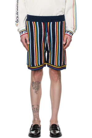 Casablanca Short bleu marine en crochet à rayures