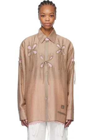 J.KIM Chemise beige et rose en organza à découpes florales édition Anton Belinskiy