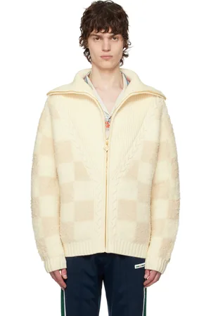 Casablanca Blouson blanc cassé en molleton de laine mérinos