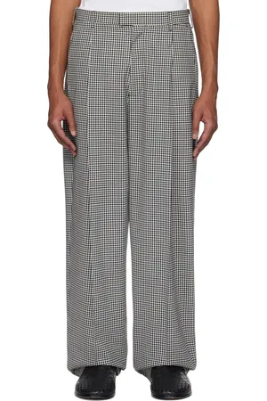Marni Pantalon noir et blanc à motif guingan