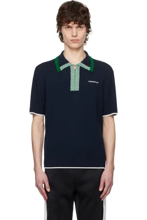 Casablanca Polo de tennis bleu marine en tricot