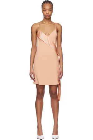 BLUMARINE Robe courte rose à bande en satin