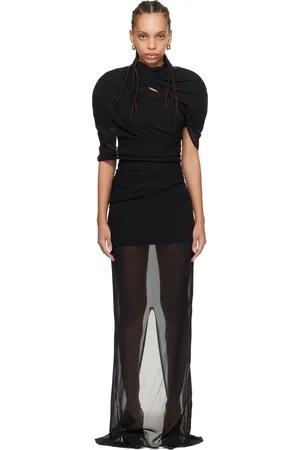 Jacquemus Robe longue Castagna noire