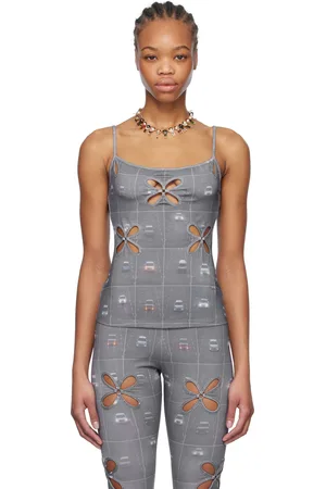 J.KIM Camisole grise à motif d