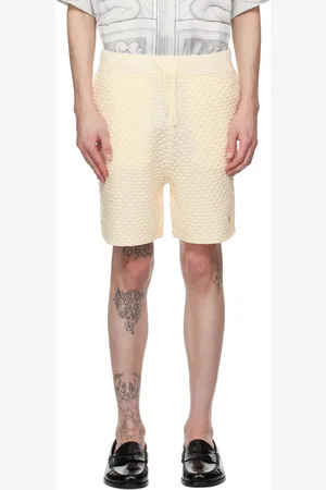 Casablanca Short blanc cassé en tricot texturé