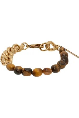 DRIES VAN NOTEN Bracelet-chainette doré à pierres brunes