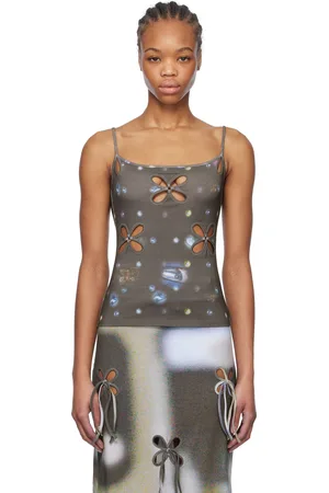 J.KIM Camisole noire à motif graphique