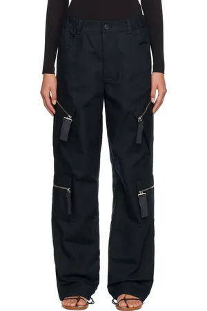 Jacquemus Pantalon cargo Marrone bleu marine - Le raphia