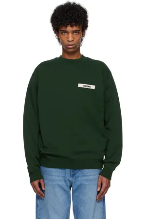 Jacquemus Pull molletonné vert à écusson en gros-grain