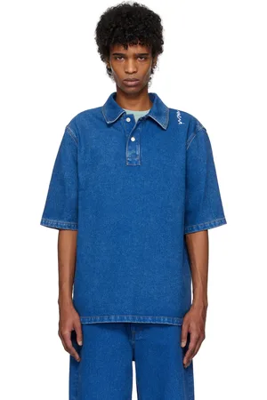 Marni Polo surdimensionné bleu en denim
