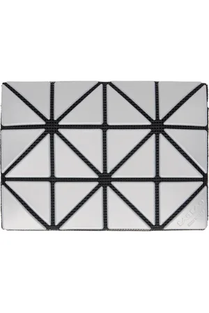 Issey Miyake Porte-carte à deux volets gris et argenté