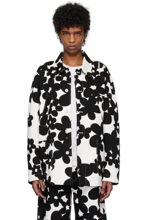 Marni Blouson noir et blanc à imprimé Dillies