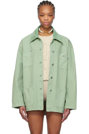 BLUMARINE Blouson vert à logo à pierres du Rhin