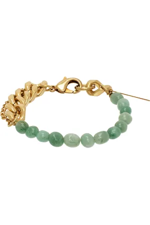 DRIES VAN NOTEN Bracelet-chainette doré à pierres vertes