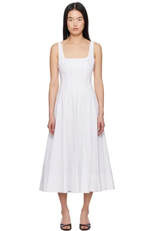 Staud Robe midi Wells blanche