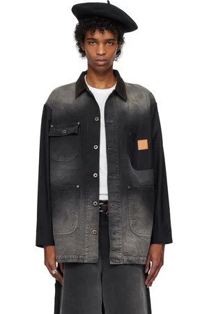 KHOKI Blouson de travail noir à effet délavé