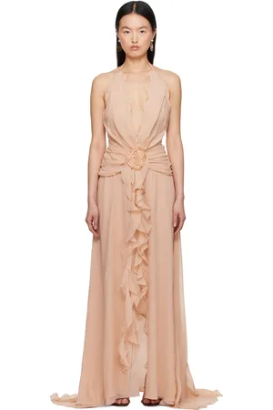 BLUMARINE Robe longue rose en georgette