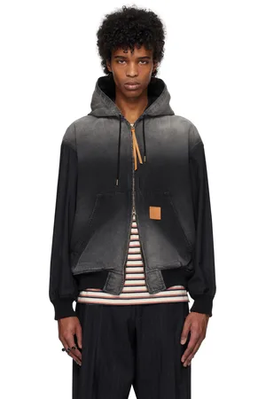 KHOKI Blouson de travail noir à effet délavé