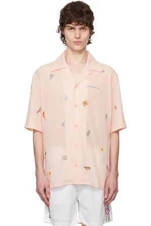 Casablanca Chemise rose à images brodées