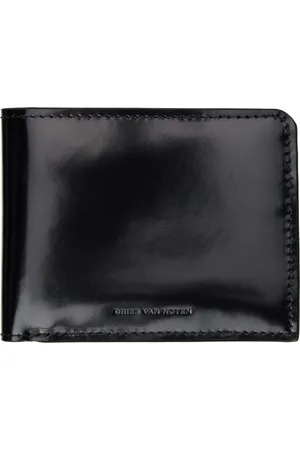 DRIES VAN NOTEN Portefeuille noir en cuir