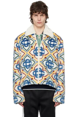 Casablanca Blouson multicolore en fourrure synthétique à monogrammes en jacquard