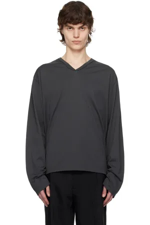 mfpen T-shirt à manches longues gris à col en V