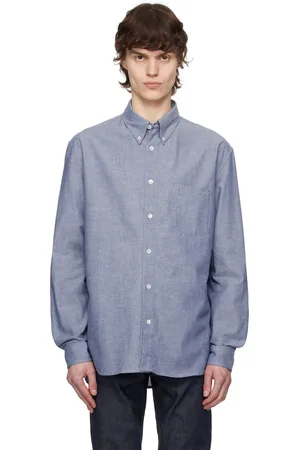 A.P.C. Chemise Edouard bleue à logo brodé