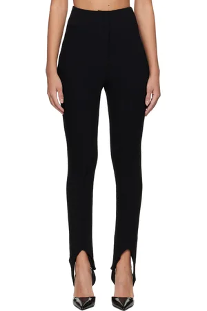Nanushka Pantalon Savita noir en tissu gaufré à sous-pieds