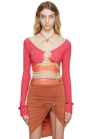 Jacquemus Cardigan Pralù rose en tricot