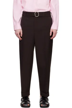 Jil Sander Pantalon brun à ceinture