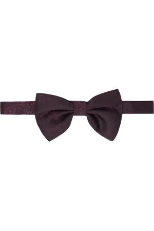 DRIES VAN NOTEN Nœud papillon bourgogne à motif en jacquard