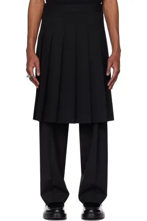 KHOKI Pantalon noir à empiècement superposé de style jupe