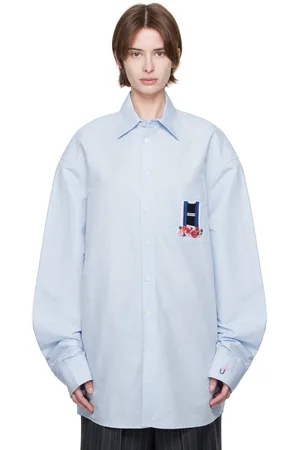 J.W.Anderson Chemise bleue à image brodée