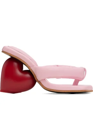Yume Yume Mules roses à talon en forme de cœur