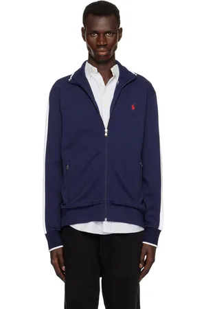 Ralph Lauren Blouson de survêtement bleu marine en tricot interlock