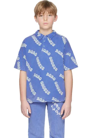 Bobo Choses Enfant | Polo bleu à motif à logos