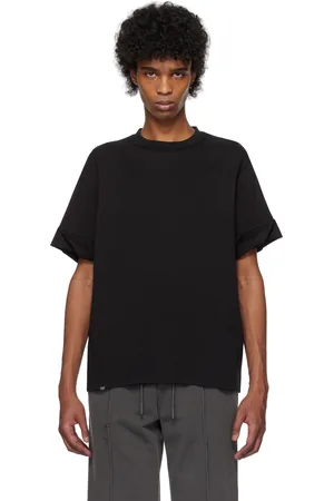 C2H4 T-shirt Founder noir à revers roulés