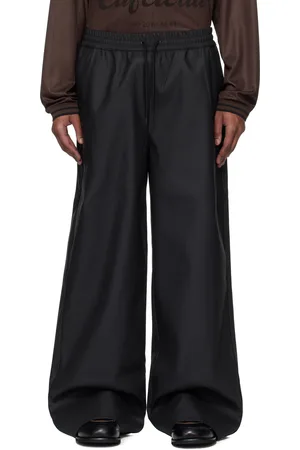 HAN Kjøbenhavn Pantalon de survêtement décontracté noir en caoutchouc